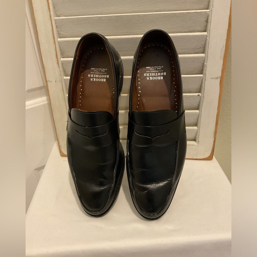 Brooks Brothers Black Leather Loafers 11.5 D